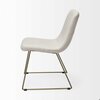 Homeroots Cream Fabric Seat with Gold Metal Frame Dining Chair 380431